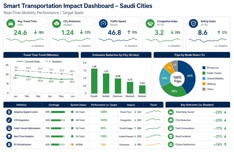 Deploying Smart Transportation Systems to Improve Traffic Efficiency in Saudi Cities
