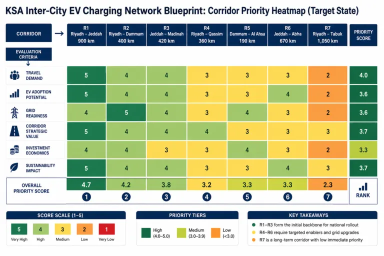 Developing an Inter-City EV Charging Network Across Saudi Arabia